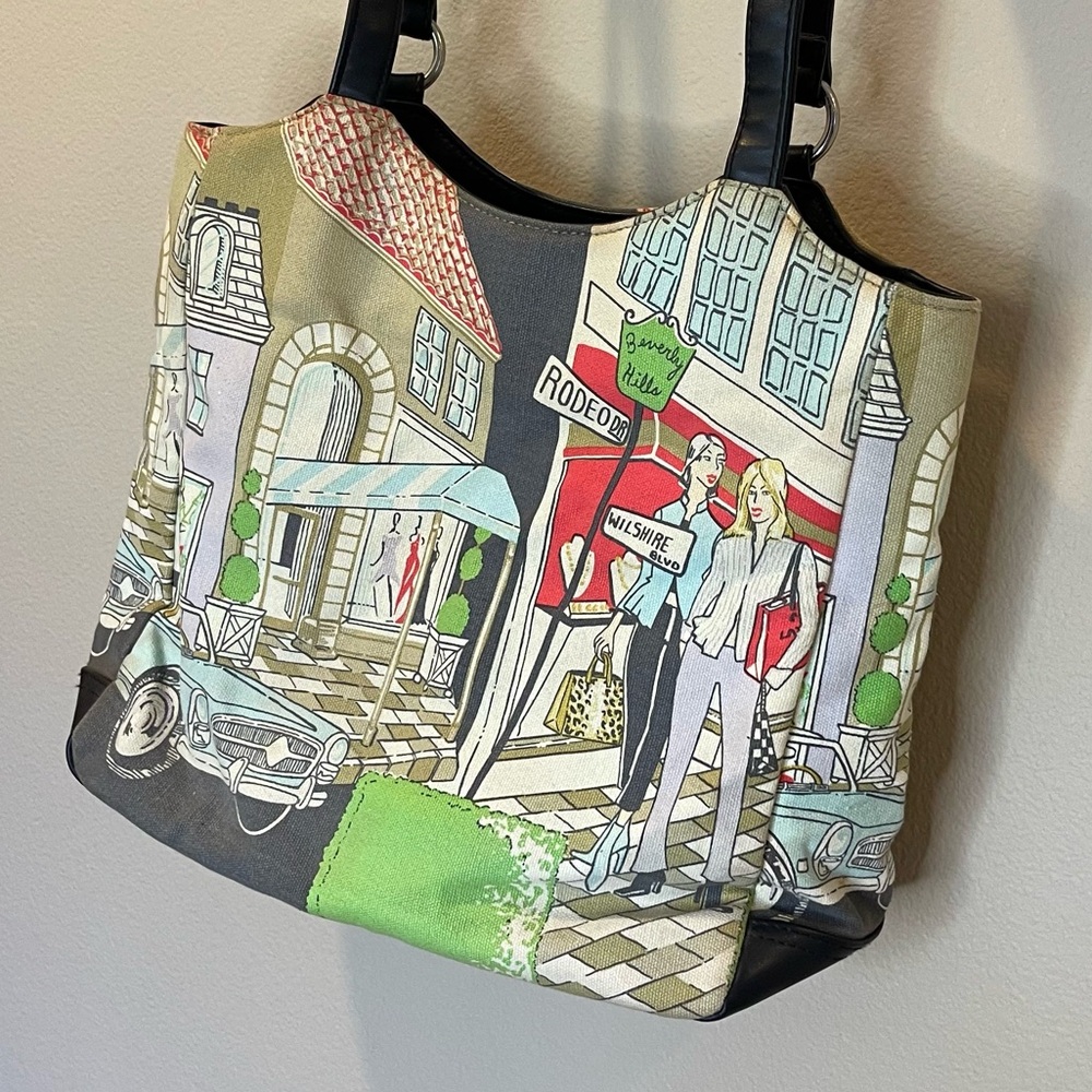 Frankie & Johnnie Vintage Beaded Beverly Hills LA Design Tote Bag - Picture 4 of 9